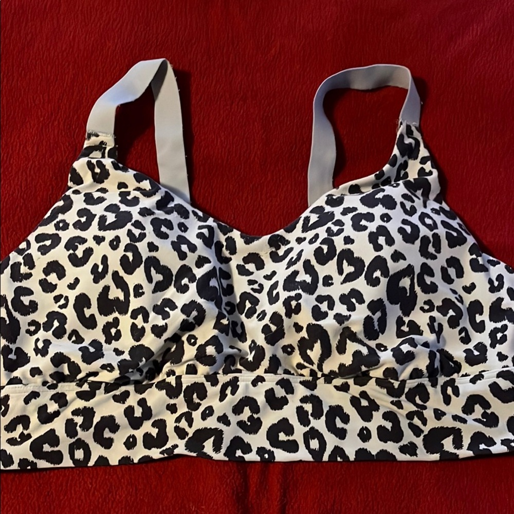 Aerie Black and Gray Leopard Print Full-Coverage Bra